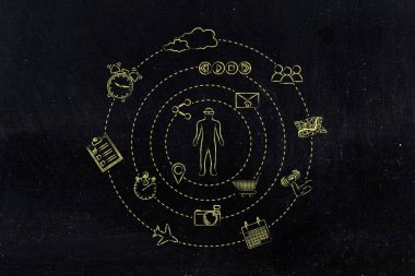 augmented gerçeklik gözlük kullanıcı app simgeleri iplik tarafından çevrili