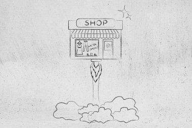 yeni mağaza başlatmak, bir roket gibi uçan küçük Dükkanı
