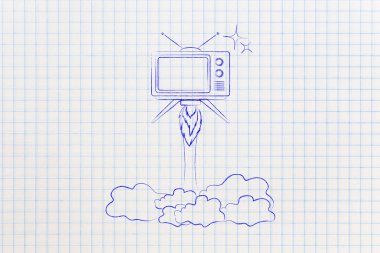 TV serisi başlatmak, bir roket gibi uçan televizyon
