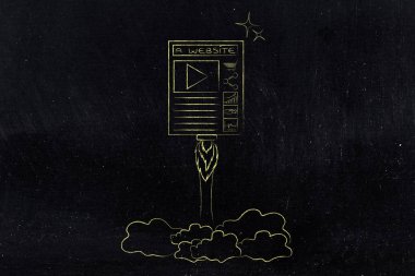 Web sitesi, Web sayfası bir roket gibi uçan