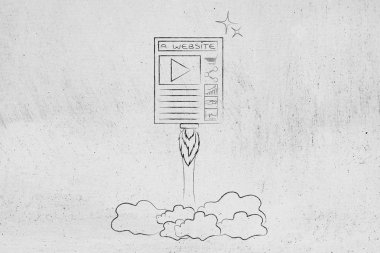 Web sitesi, Web sayfası bir roket gibi uçan