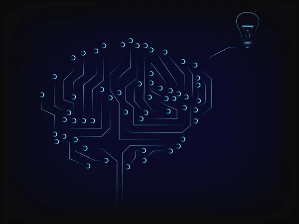 Elektronische schakeling hersenen het uitwerken van een idee, vector — Stockvector