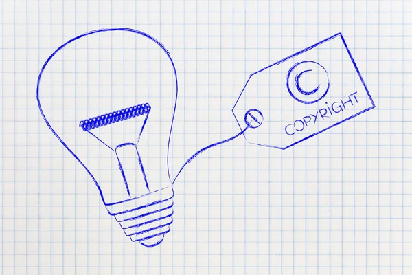 Idea lightbulb with copyright tag — Stock Photo, Image