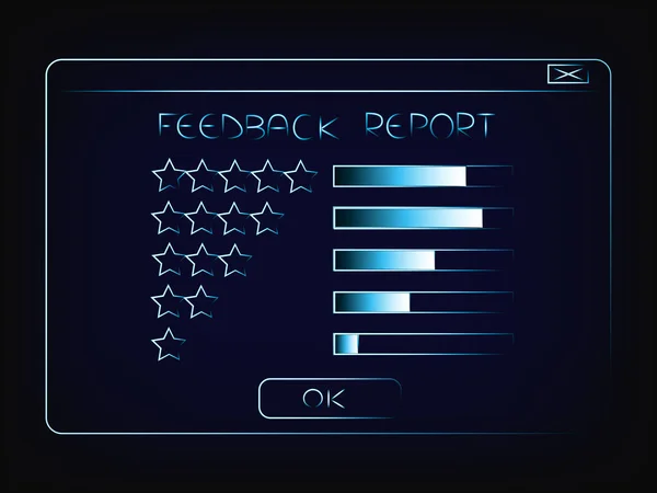 Vector de ventana emergente con el informe de retroalimentación — Archivo Imágenes Vectoriales