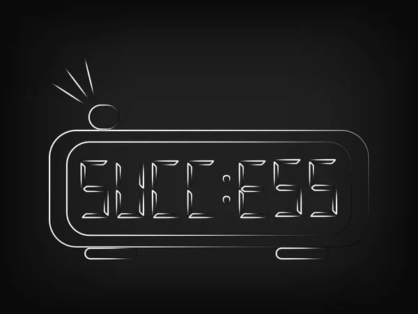 Vector alarm clock with text Success — Stock Vector