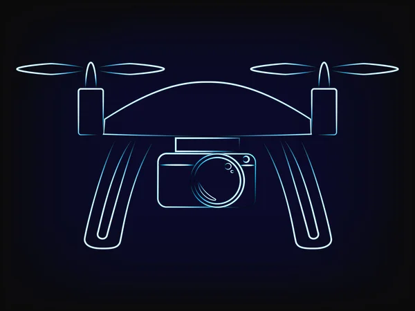 Vecteur de drone avec caméra attachée — Image vectorielle