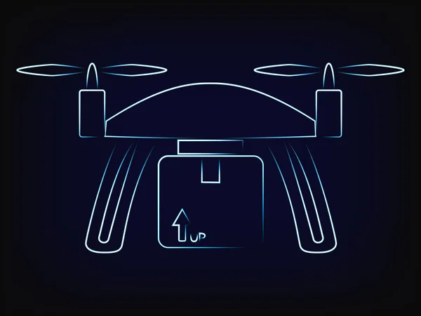 Livraison de drone commercial avec colis, vecteur — Image vectorielle