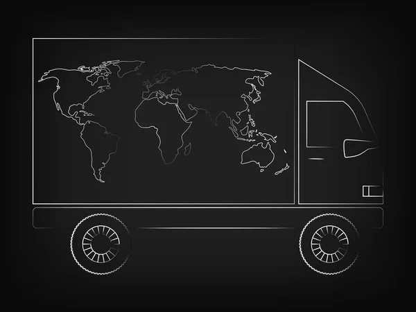 world map truck worldwide delivery vector