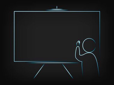 bir tahtaya yazmaya kişi