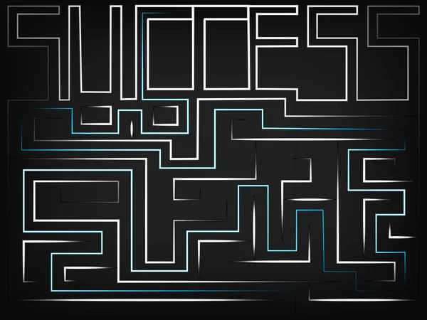 Vector of the word Success turning into a maze — Stock Vector
