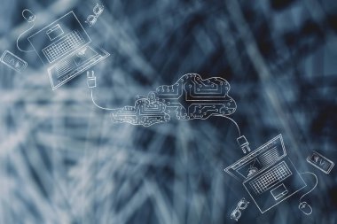 dizüstü bilgisayarlar için aynı devre bulut bağlı