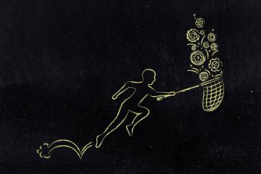 Kelebek net alıcı tornalama, özelleştirme ihtiyaçları olan adam 