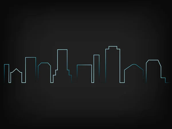 Imaginary urban city skyline vector — Stock Vector