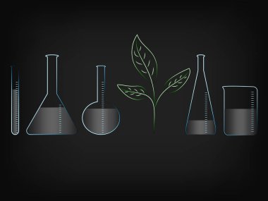 Laboratuvar Pedikür aygıtları kümesi arasında büyüyen yaprakları