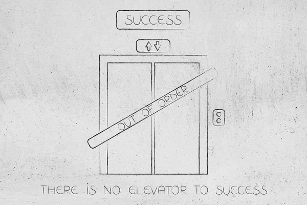 Out of order Success elevator — Stock Photo, Image