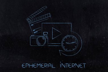 video kamera ve ciak saatin, geçici Internet yanında