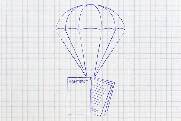 Contract op een parachute, gaan protectioon — Stockfoto