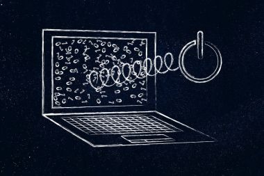 dizüstü ekran dışında bir bahar geliyor sembolü yeniden doğmuş gibi