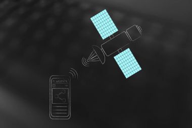 bir smartphone yörüngede ve bağlanacağı için uydu