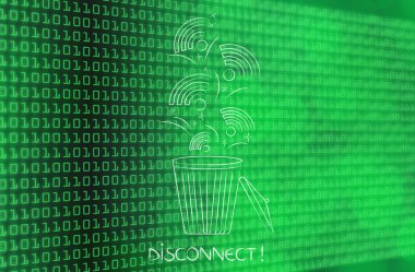 çöple birlikte atılır kablosuz simgeleri