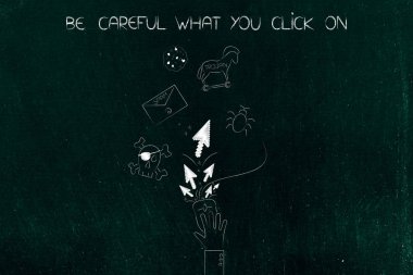 bilgisayar fare işaretçi okları cyber t tarafından çevrili olan el