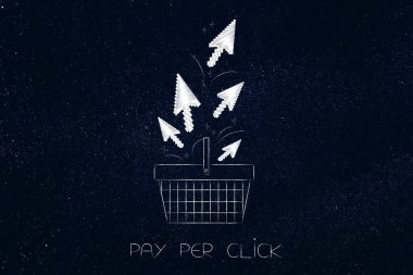 alışveriş sepeti ile fare işaretçisini, tıklama başına ödeme