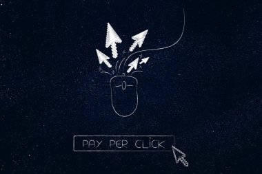 bilgisayar fare işaretçi okları çıkan ile tıklama başı ödeme