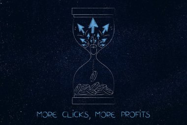 fare işaretçisini bir kum saati içinde paralar dönüşmesini Tıklanma