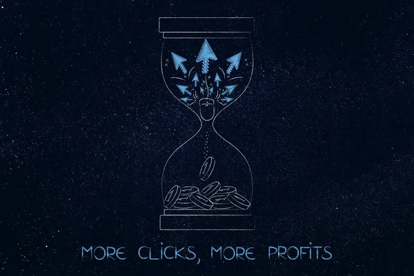 fare işaretçisini bir kum saati içinde paralar dönüşmesini Tıklanma