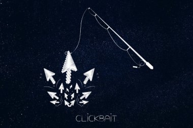 fare işaretçisini bir grup, clickbait konsantrasyon arasında yakalama olta