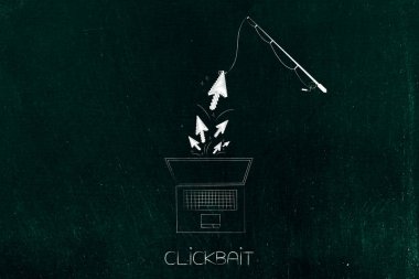 fare işaretçisini bir dizüstü bilgisayar, clickbait co dışında yakalama olta