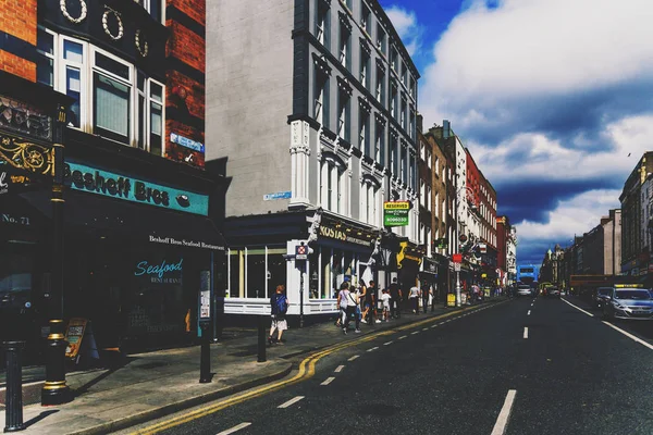 Detalle de Dame Street en el barrio Temple Bar de Dublín — Foto de Stock