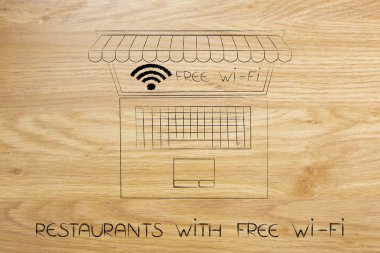 tenteler bar ile dizüstü ekran WiFi sembolü