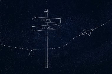  yol işaret ev ve seyahat alternatif yol ve airpl ile
