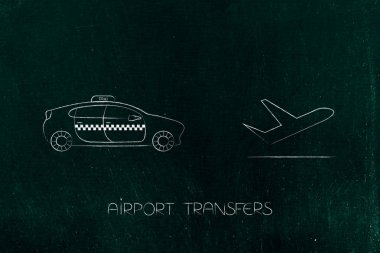 uçak simgesinin yanındaki taksi araba