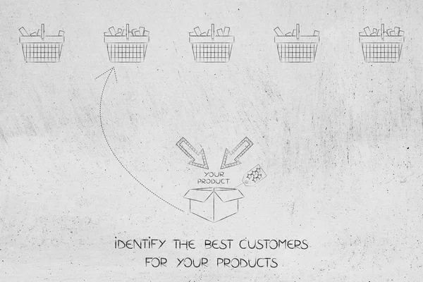 Identifizieren Sie die besten Kunden für Ihr Produkt mit Pfeilspitzen — Stockfoto