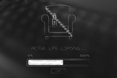kanepe ve aktif yaşam yükleme ilerleme çubuğu kilitli