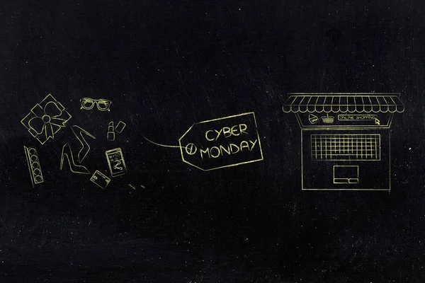 karışık moda nesneleri cyber Pazartesi fiyat etiketi ve compute yanında