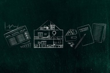 ev istatistikleri, gazeteyle çevrili iç manzaralı con