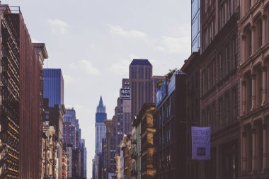 Mimari ve Broadway Manhattan boyunca güzel binalar