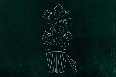 Grup spam e-posta zarf depo gözüne düşüyor