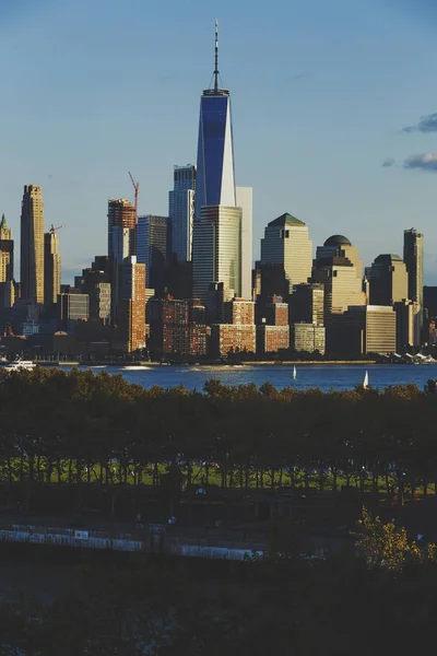 Blick über Manhattan und den Hudson River vom hoboken River — Stockfoto