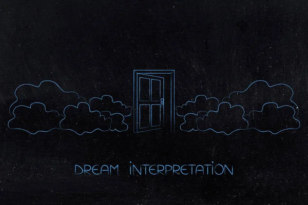 dreams interpretation door surrounded by clouds