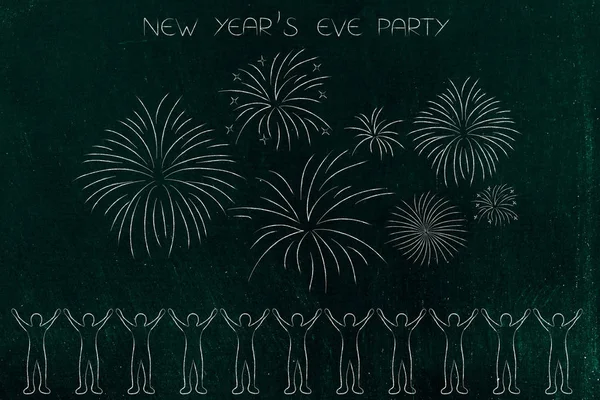 Yeni yıl arifesinde parti kalabalık ve havai fişek