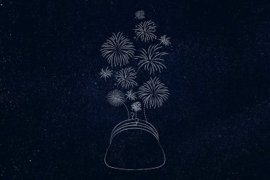 bozuk para cüzdanı çıkan havai fişek ile