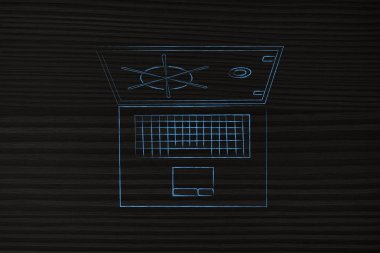 Ben ekran kasa gibi kilit ile dizüstü bilgisayar