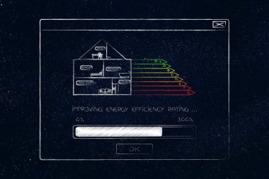 pop-up ile enerji verimliliği artırma değerlendirme ve ev simgesini