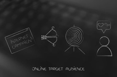 İnternet Kampanya açılır ileti hedef ve ok ve fo yanında