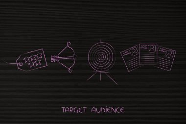 5 yıldızlı ürün etiket hedef ve ok ve müşteri profilin yanındaki