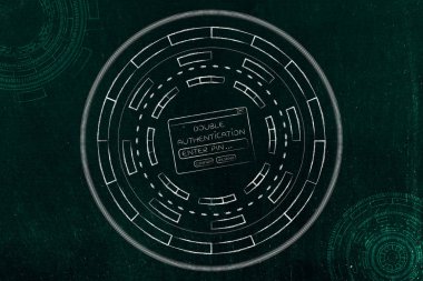 soyut teknoloji c tarafından çevrili çift kimlik doğrulama açılır